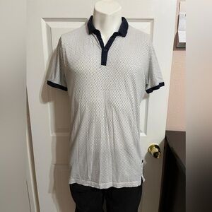 (10) Cactus White and blue polo shirt